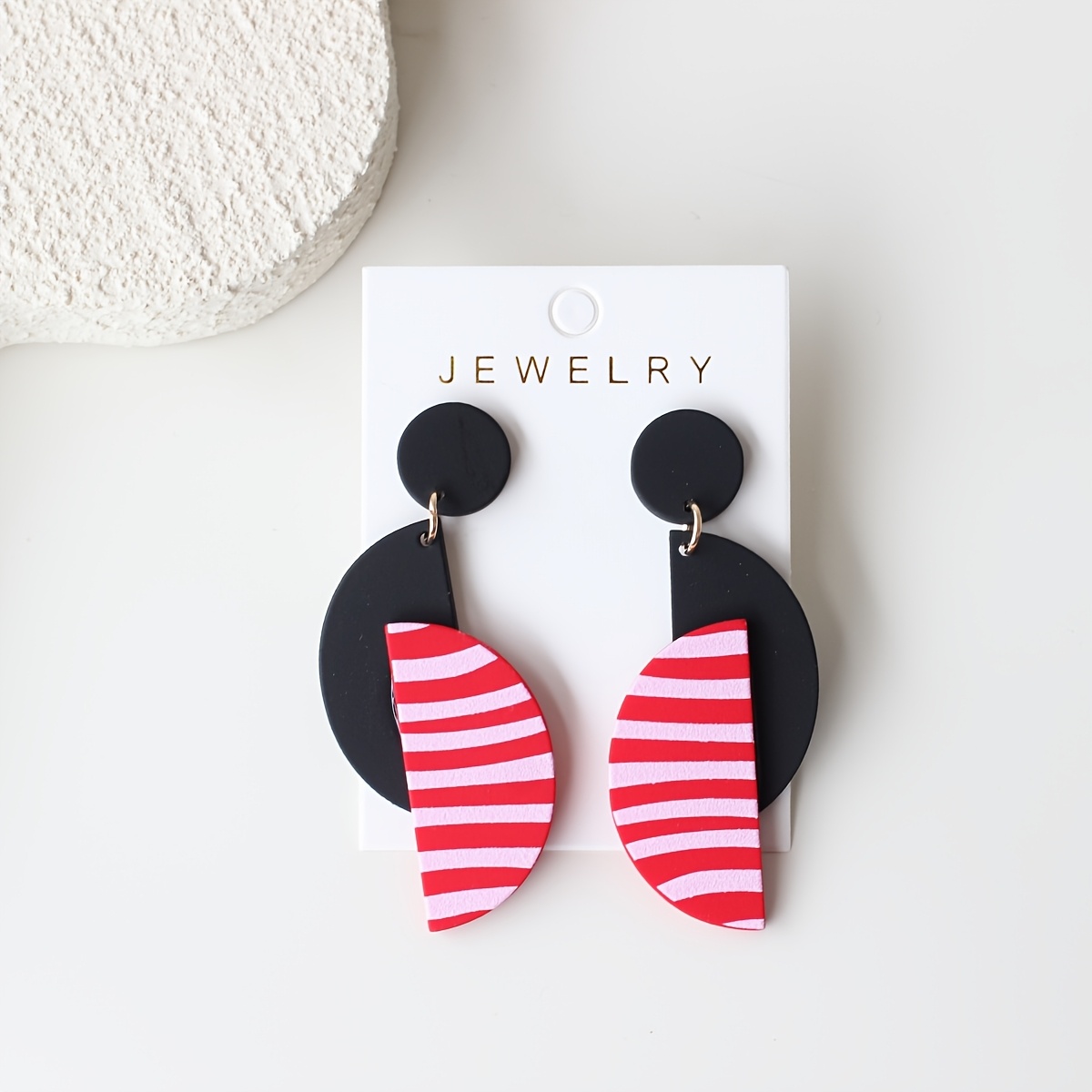 Women's Vintage Geometric Striped Drop Earrings